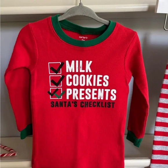 Carter's Festive Red and Gray Pajama Set - Picture 2 of 6